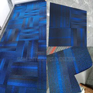 Blue Carpet Tiles With Rubber Backing