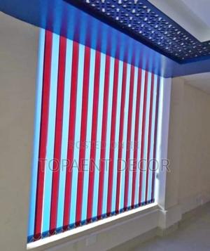 Blue and Red Office Window Decoration Vertical Window Blinds - main view