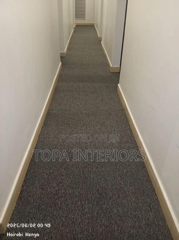 Non Fluffy Office Corridor Wall to Wall Carpets Installation - main view