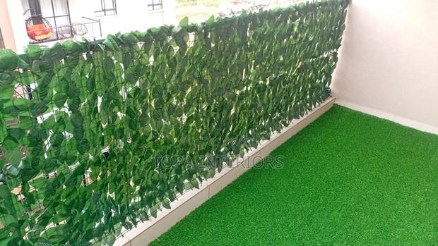Green Leaves Artificial Balcony Privacy Mesh Leaf Fence