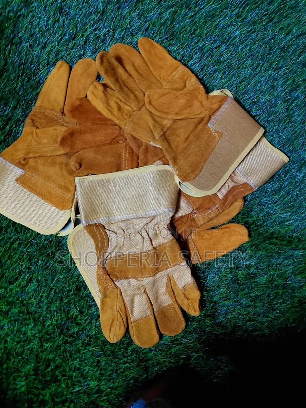 Yellow Leather Gloves - main view