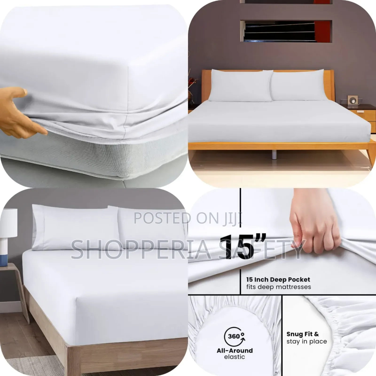 Plain White Fitted Bedsheet Set