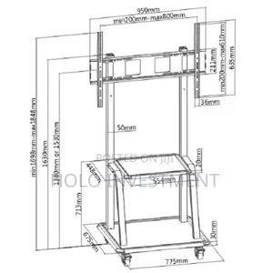 Ultra-Heavy Duty Steel Mobile Tv Stand
