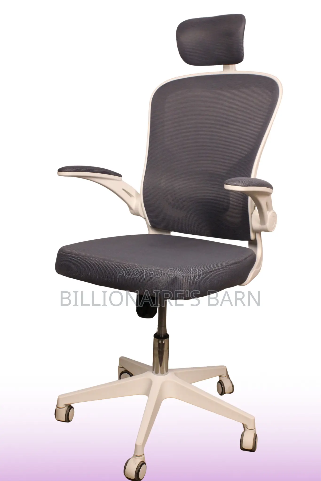 Office Chair; With Flip Up Arms, Adjustable Headrest