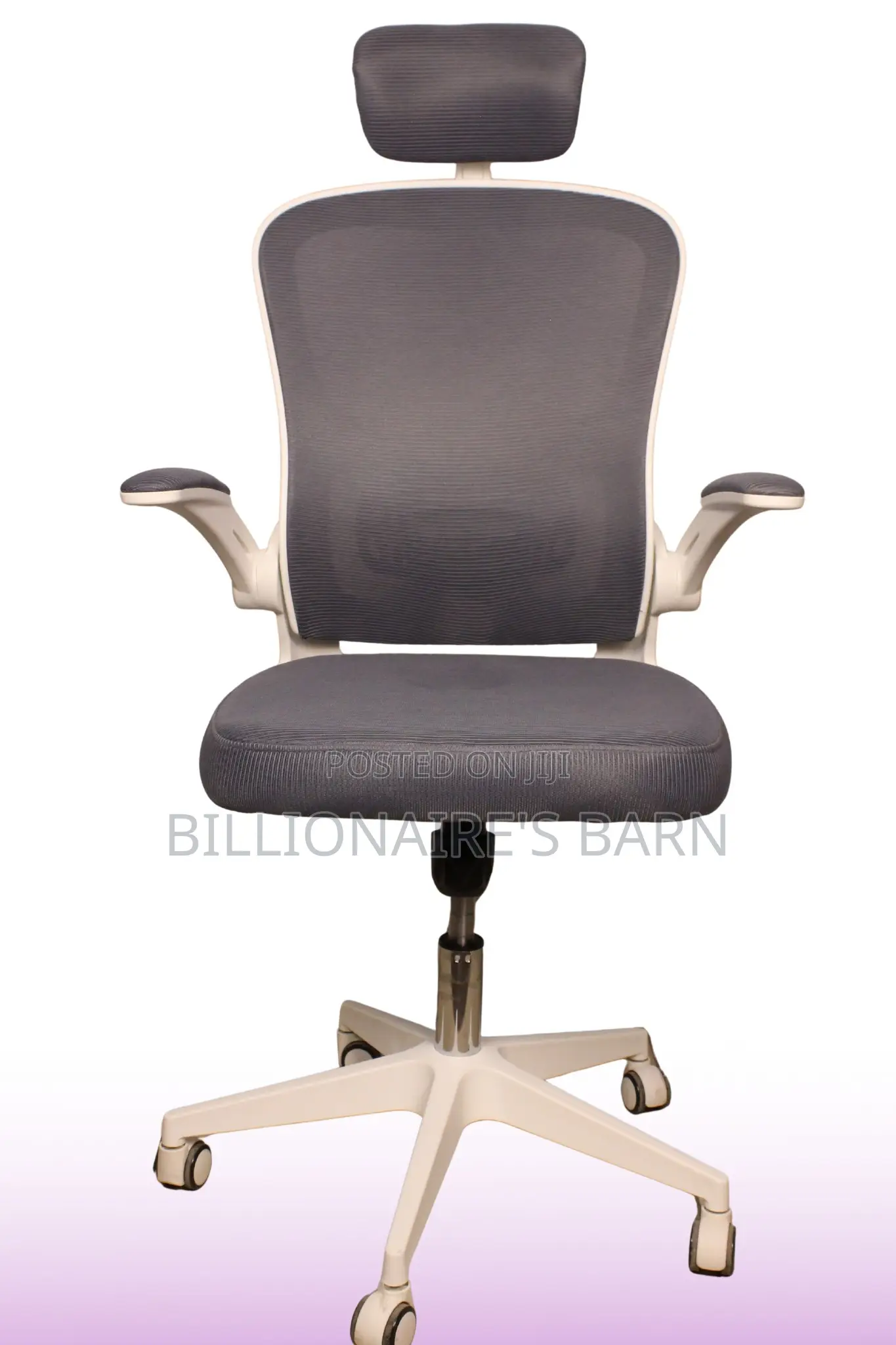 Office Chair; With Flip Up Arms, Adjustable Headrest