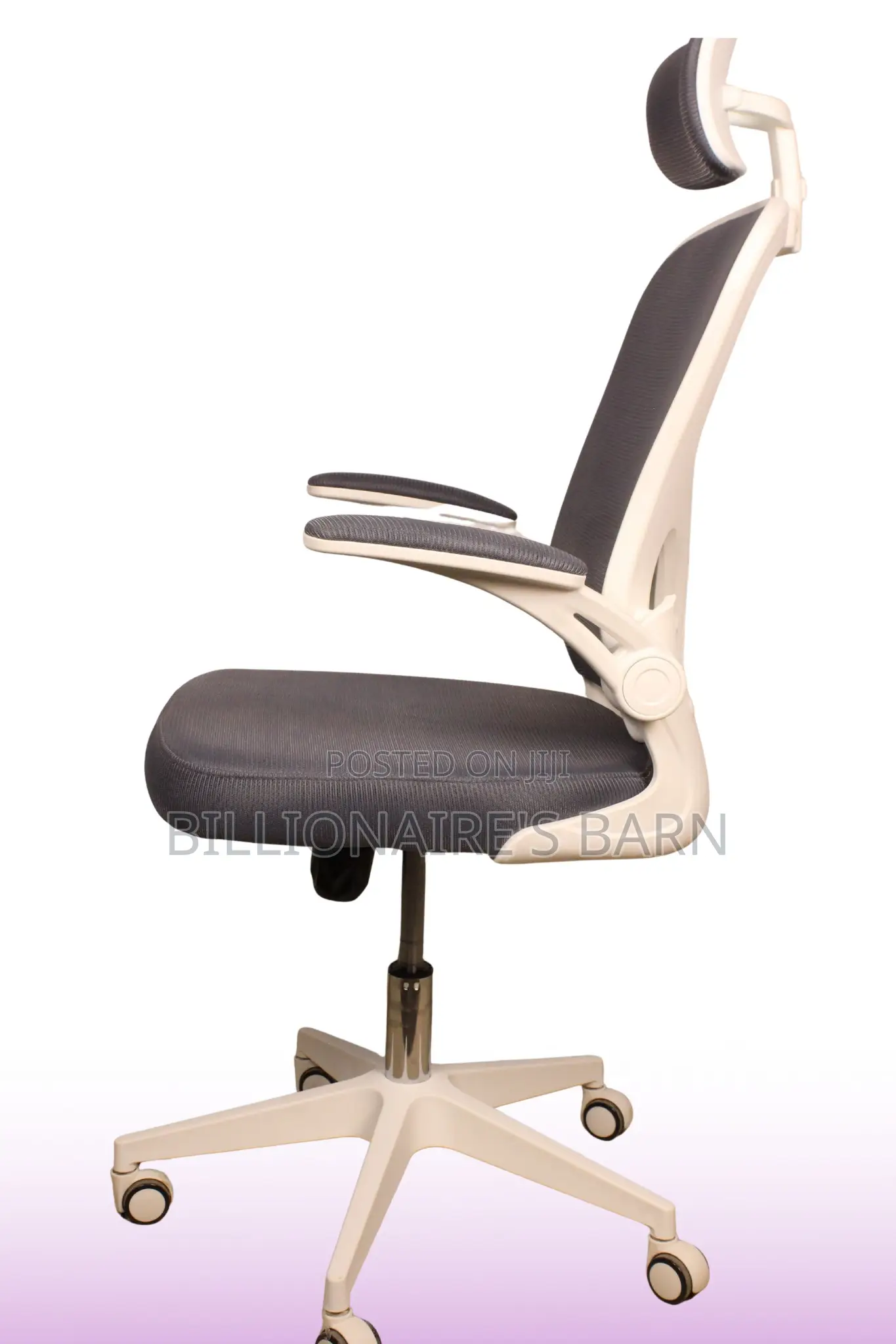 Office Chair; With Flip Up Arms, Adjustable Headrest