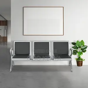 Office Chair ; 3- Link Leather Padded Waiting Bench
