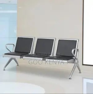 Office Chair ; 3- Link Leather Padded Waiting Bench