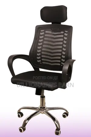 Office Chair; Secretarial Mesh With Headrest Office Chair.;