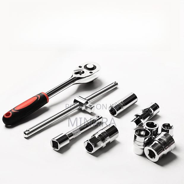 32 Pcs, 1/2" Drive Sockets Wrench Set, Auto Repair Tools - thumbnail 3