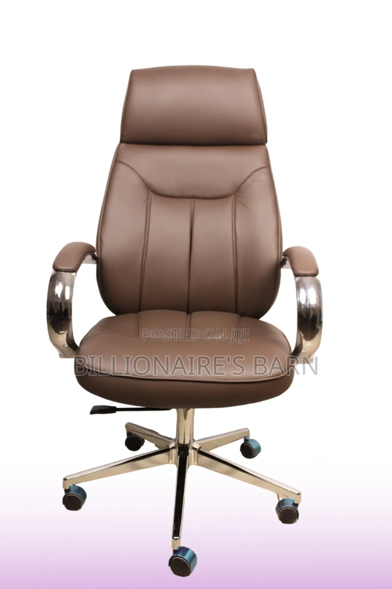 Office Chairs.; Leather Office Chair High Back, Chrome Base