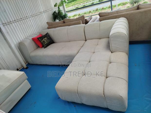 Soft Fabric 6 Seater Bubble L Seat +Free Throw Pillows