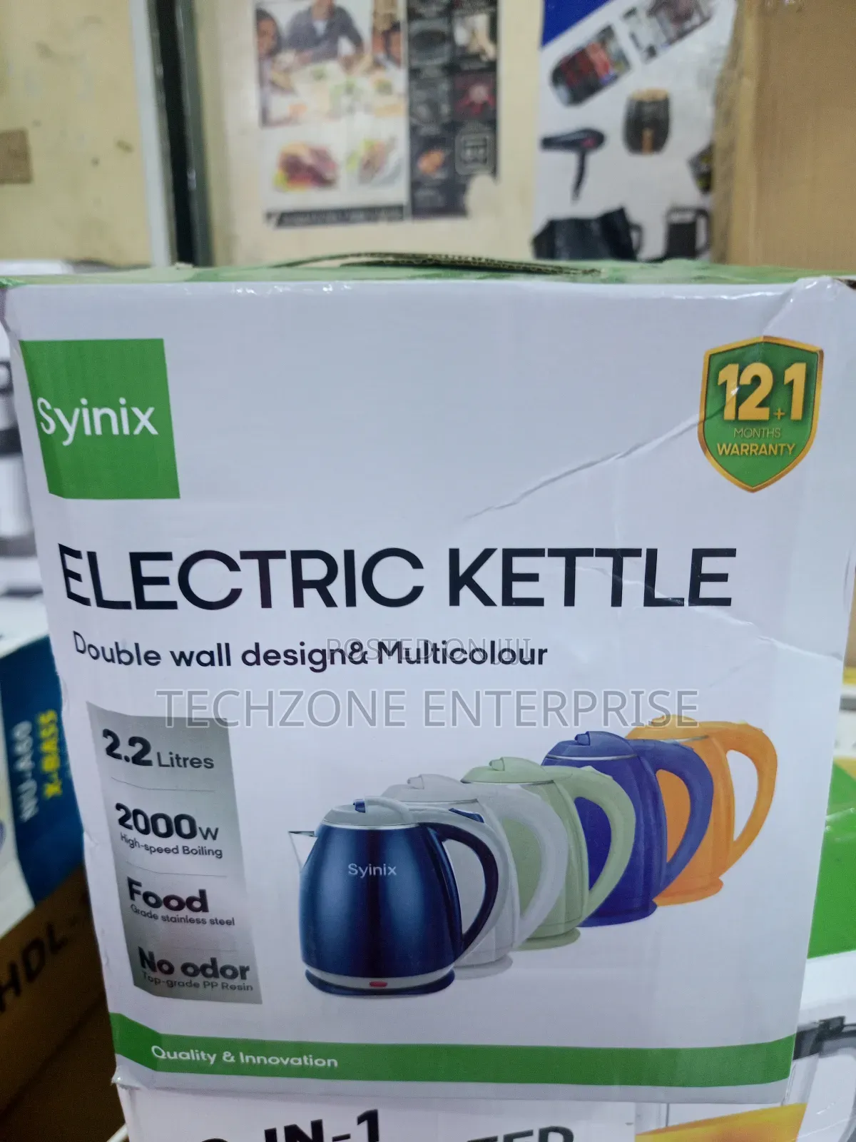 Synix Electric Kettle 2.2l With Double Wall Design