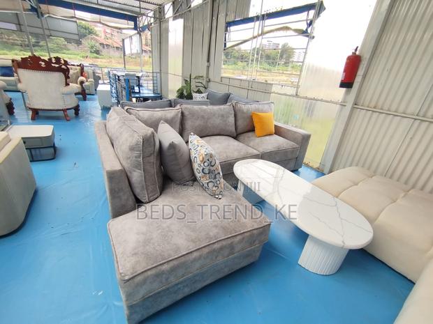 6 Seater Soft Fabric L Sofa
