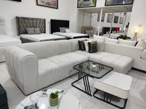 6 Seater White Sectional Bubble L Seat