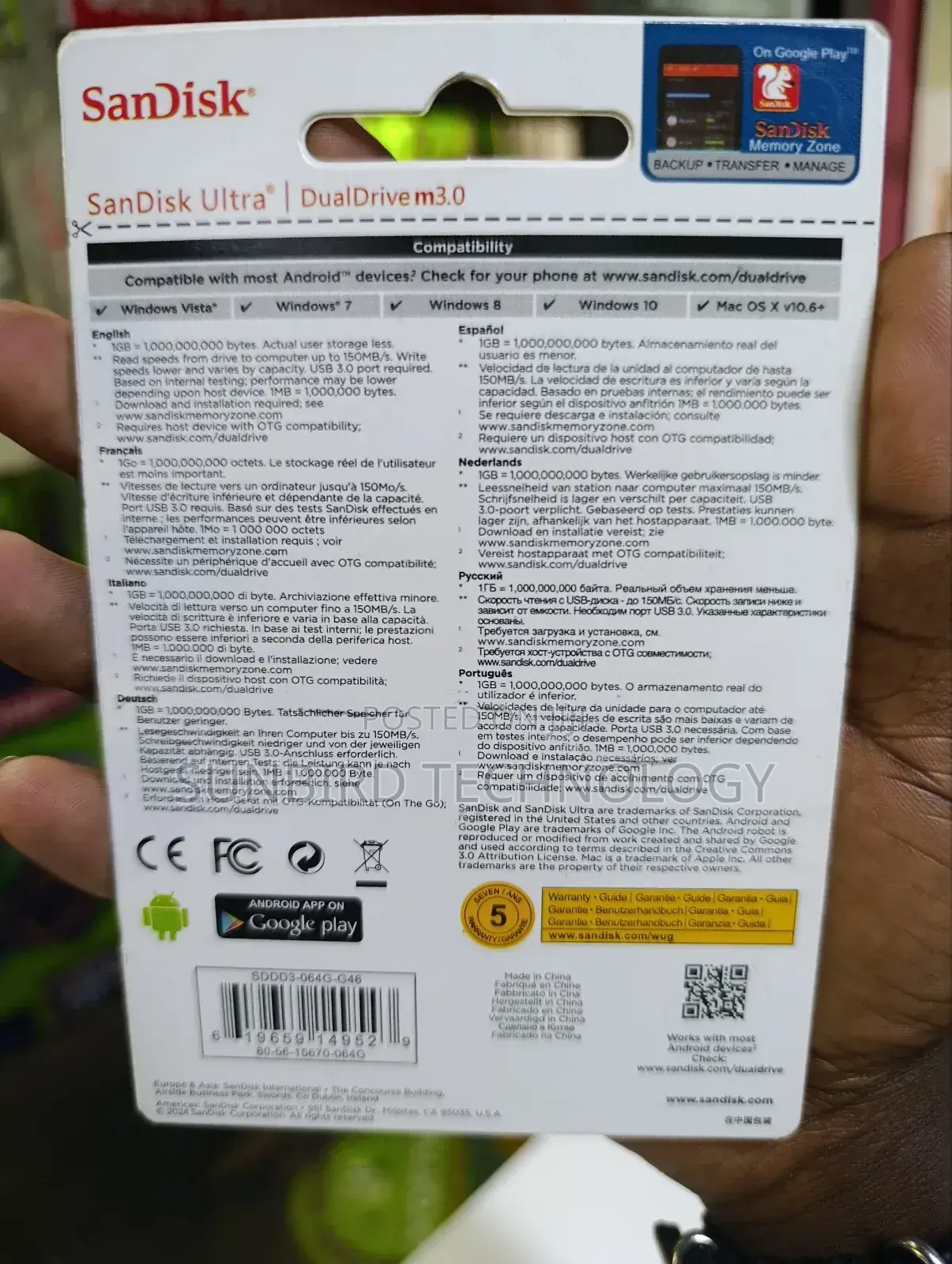 Sandisk Otg Ultra 3.0 64gb Flashdisk.