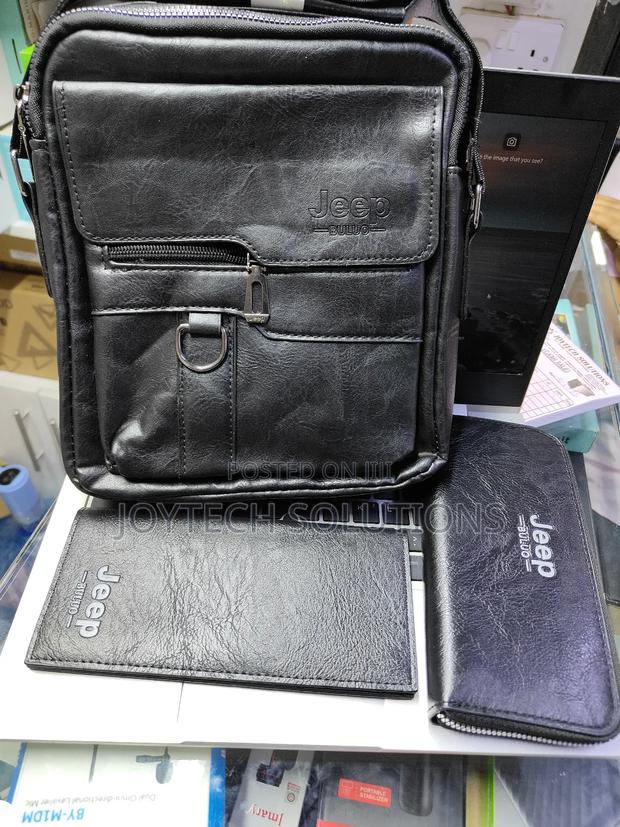 Jeep Bag 3 in 1 Unisex Leather Bag ( Black ) - thumbnail 3