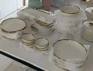 *30 Pc Luxury White Porcelain Ceramic Dinner Set*