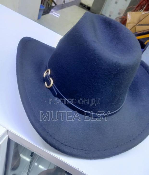 Black Fine Cowboy Fedora Hats - thumbnail 2