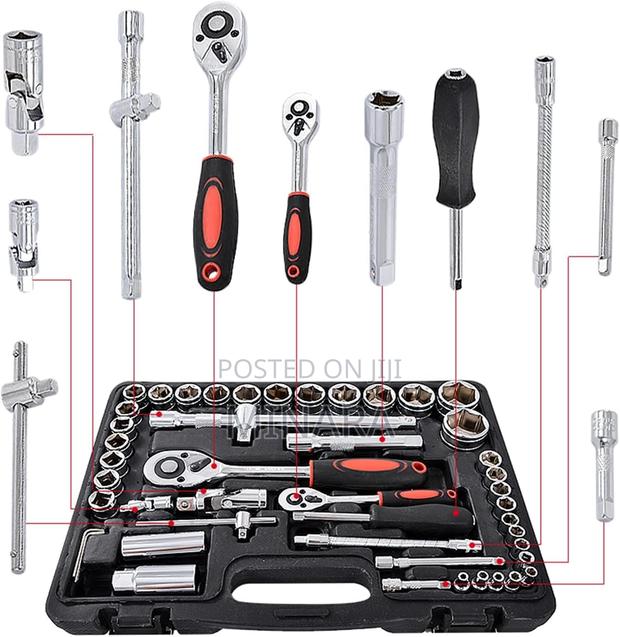 61 Pcs, Socket Wrench Set, Auto Repair Tool Kit - thumbnail 2
