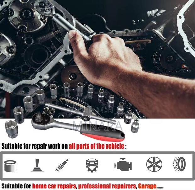 61 Pcs, Socket Wrench Set, Auto Repair Tool Kit - thumbnail 5