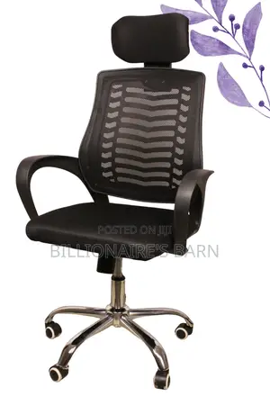 Office Secretarial Mesh Chair /Headrest and Lumbar Support