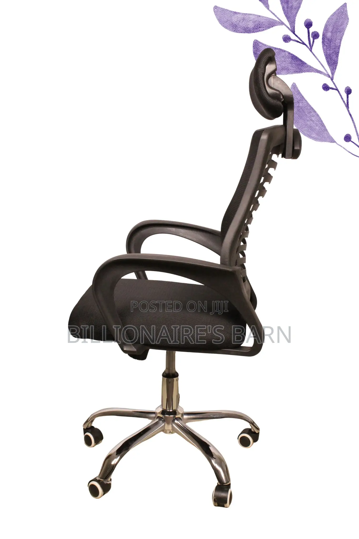 Office Secretarial Mesh Chair /Headrest and Lumbar Support