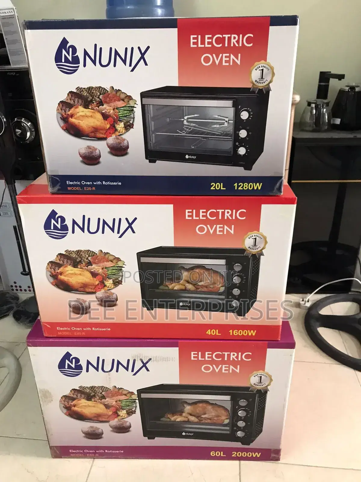 Nunix 20 Litres Electric Oven With Rotisserie (3 Knobs)