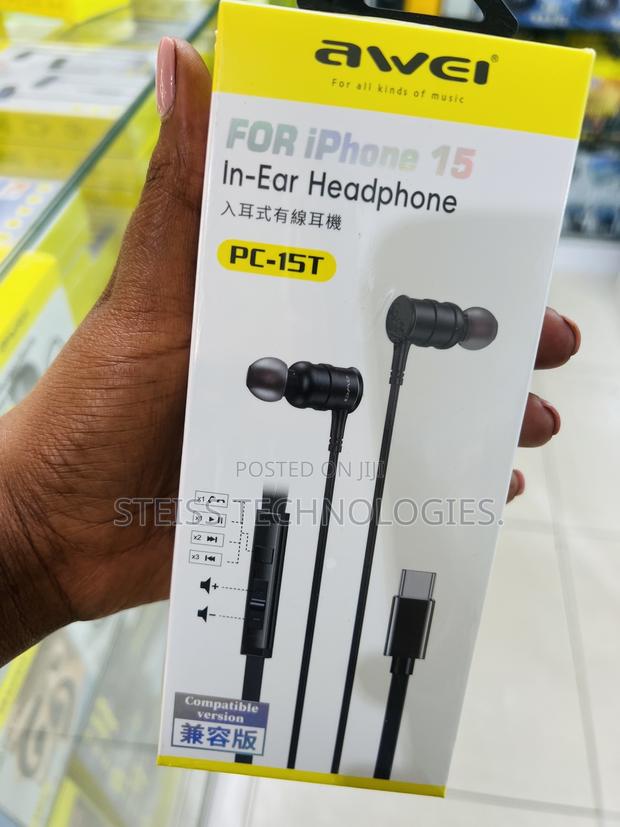 Awei iPhone 15 Type C Earphones. - main view