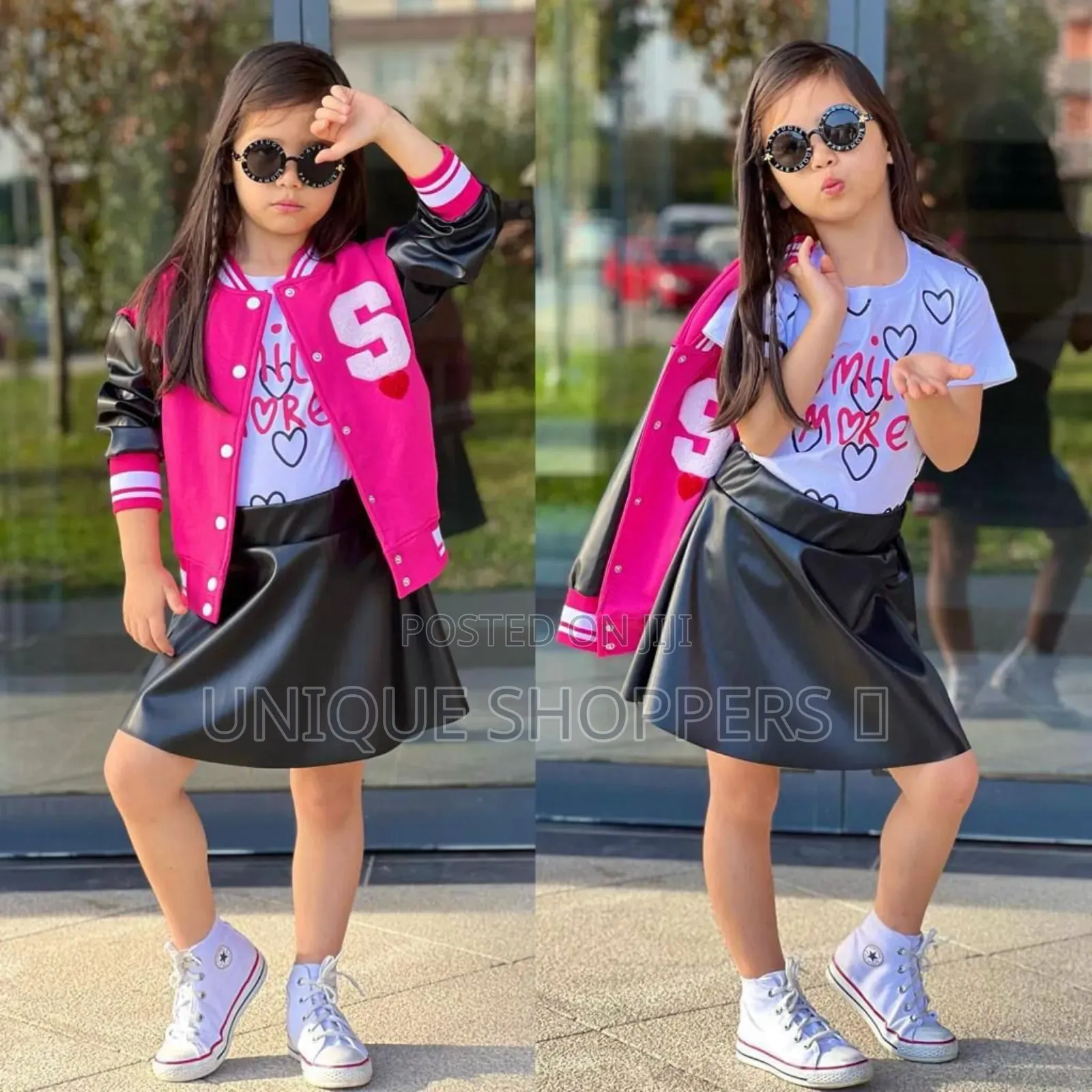 3 Piece Girls Leather Smile Set