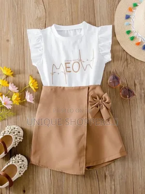 *2 Piece Girls Meow Skirt Short and Top* *Code:Mu