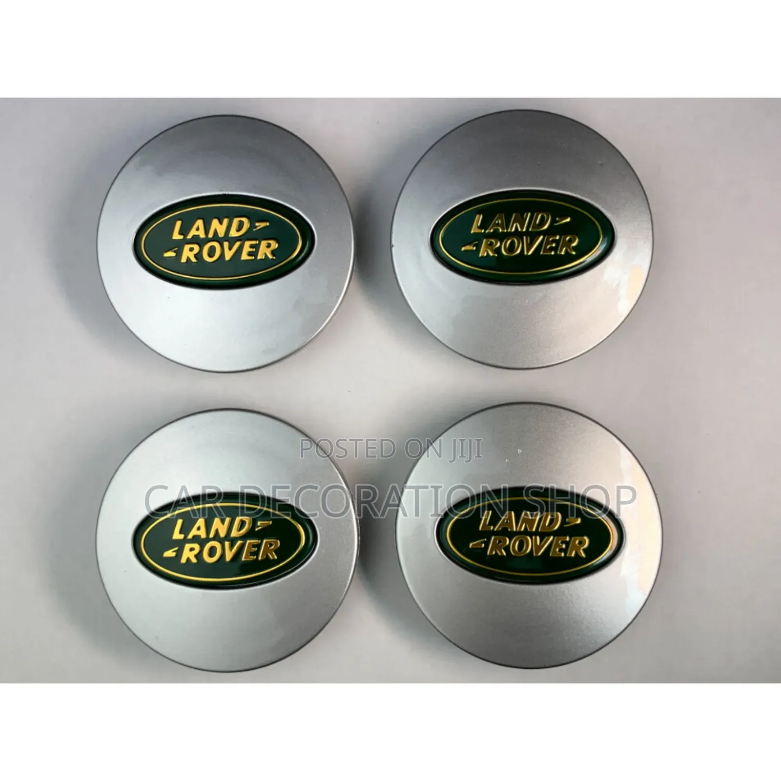 4pcs Universal Silver Green Land Rover Alloy Wheel Caps