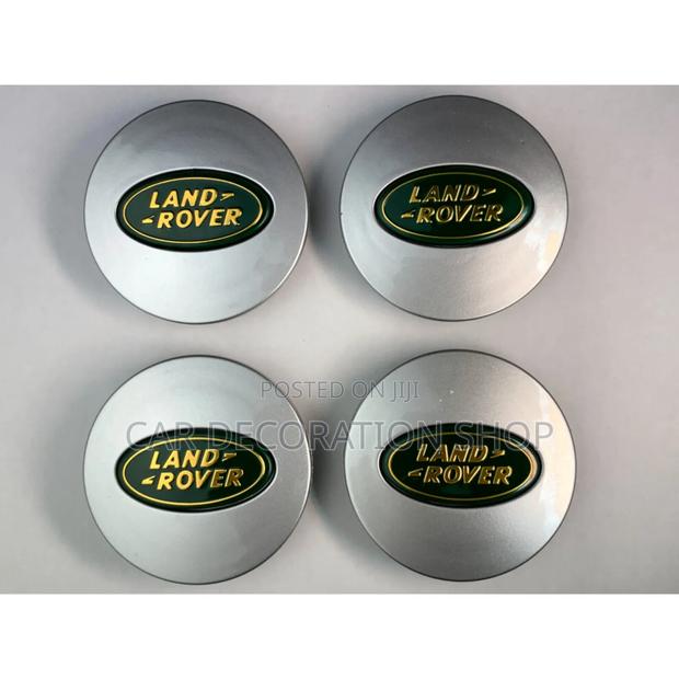 4pcs Universal Silver Green Land Rover Alloy Wheel Caps