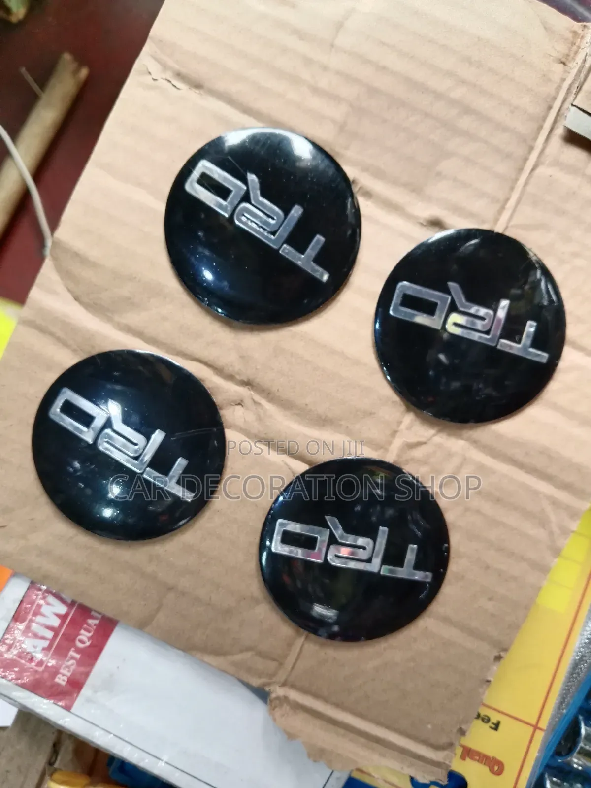 4pcs TRD Unietsal Stick on Rim Centre Cap Logo Stickers