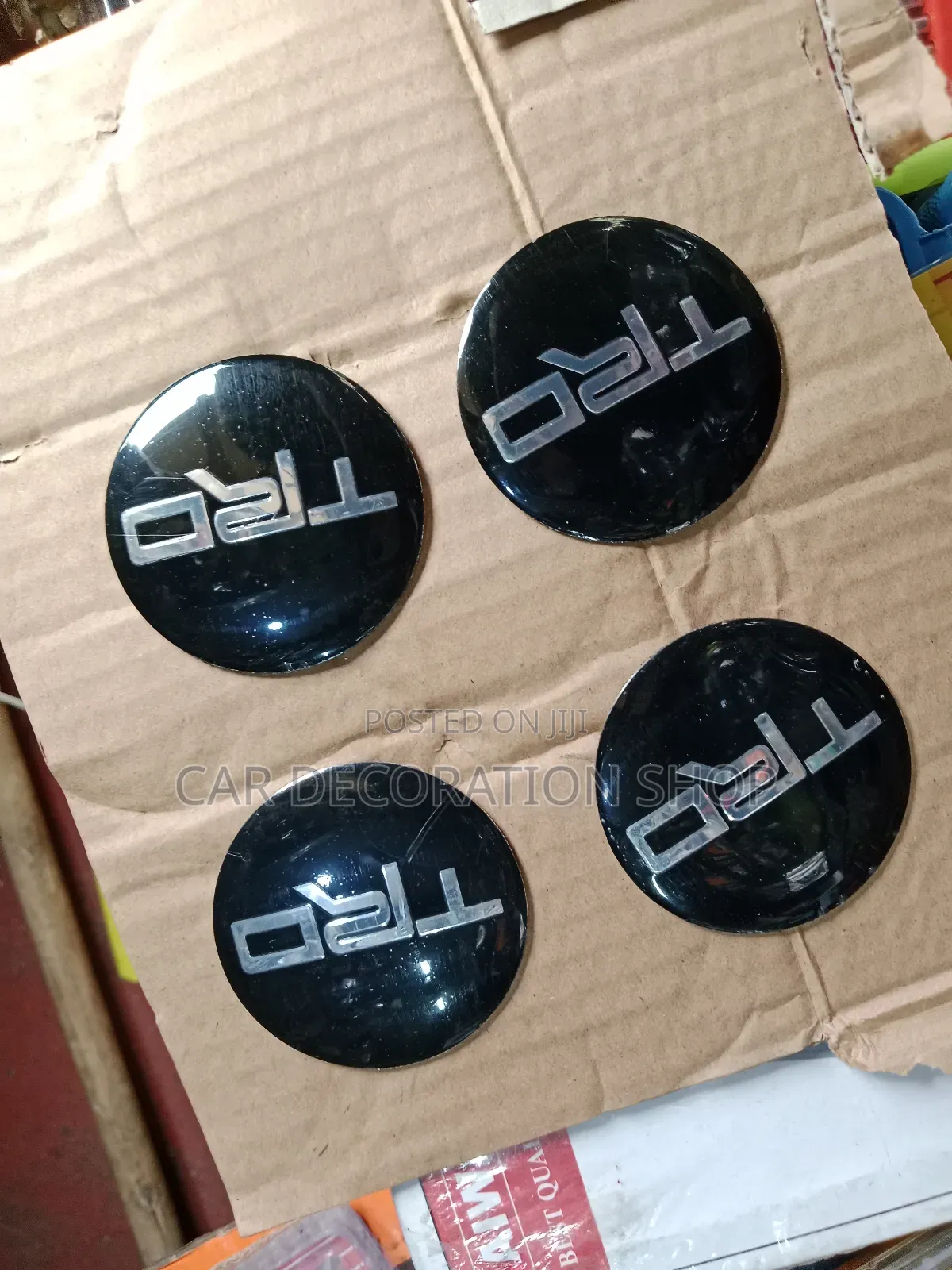 4pcs TRD Unietsal Stick on Rim Centre Cap Logo Stickers