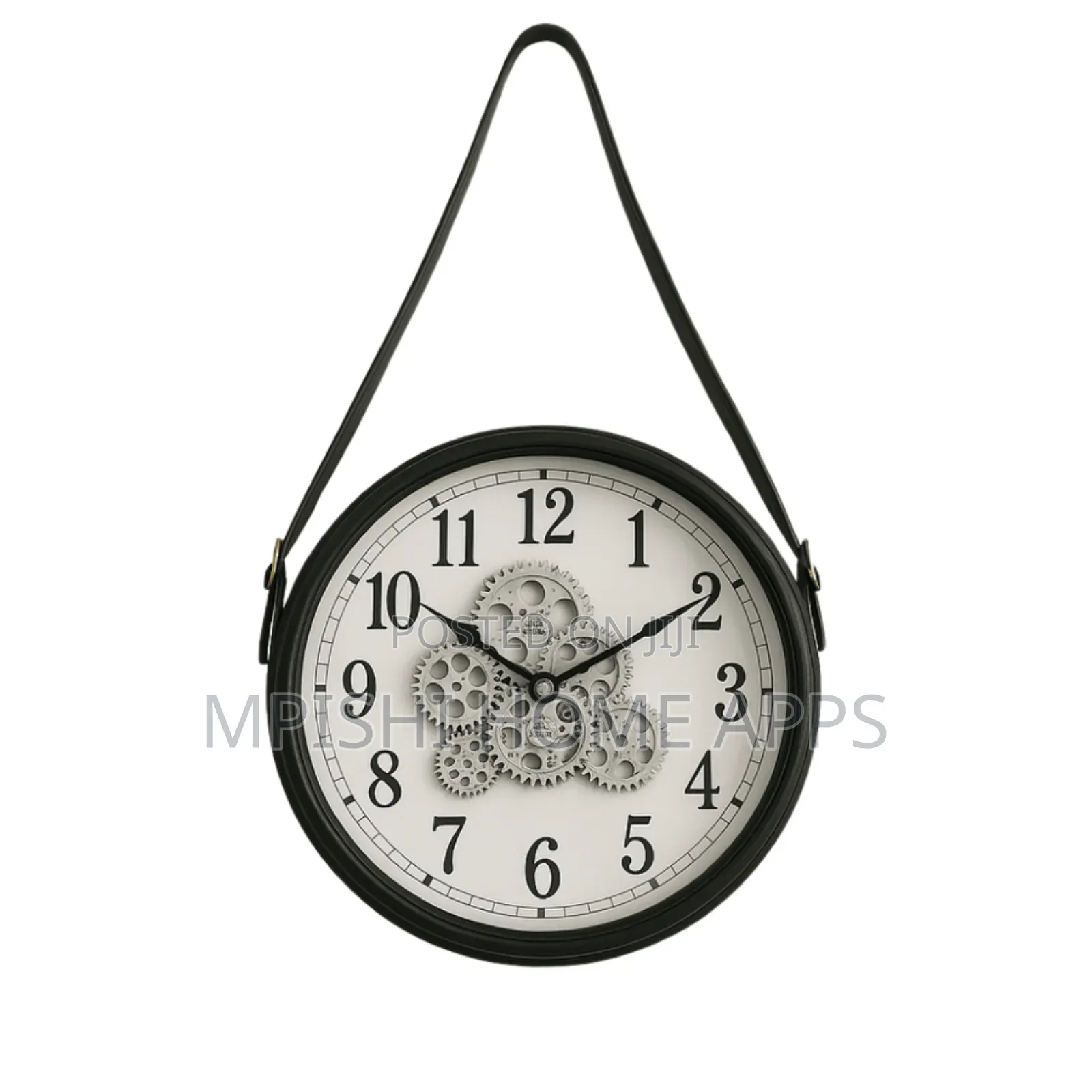 Strap Wall Clock 40cm Black White
