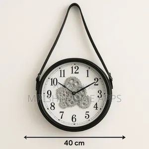 Strap Wall Clock 40cm Black White