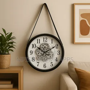Strap Wall Clock 40cm Black White