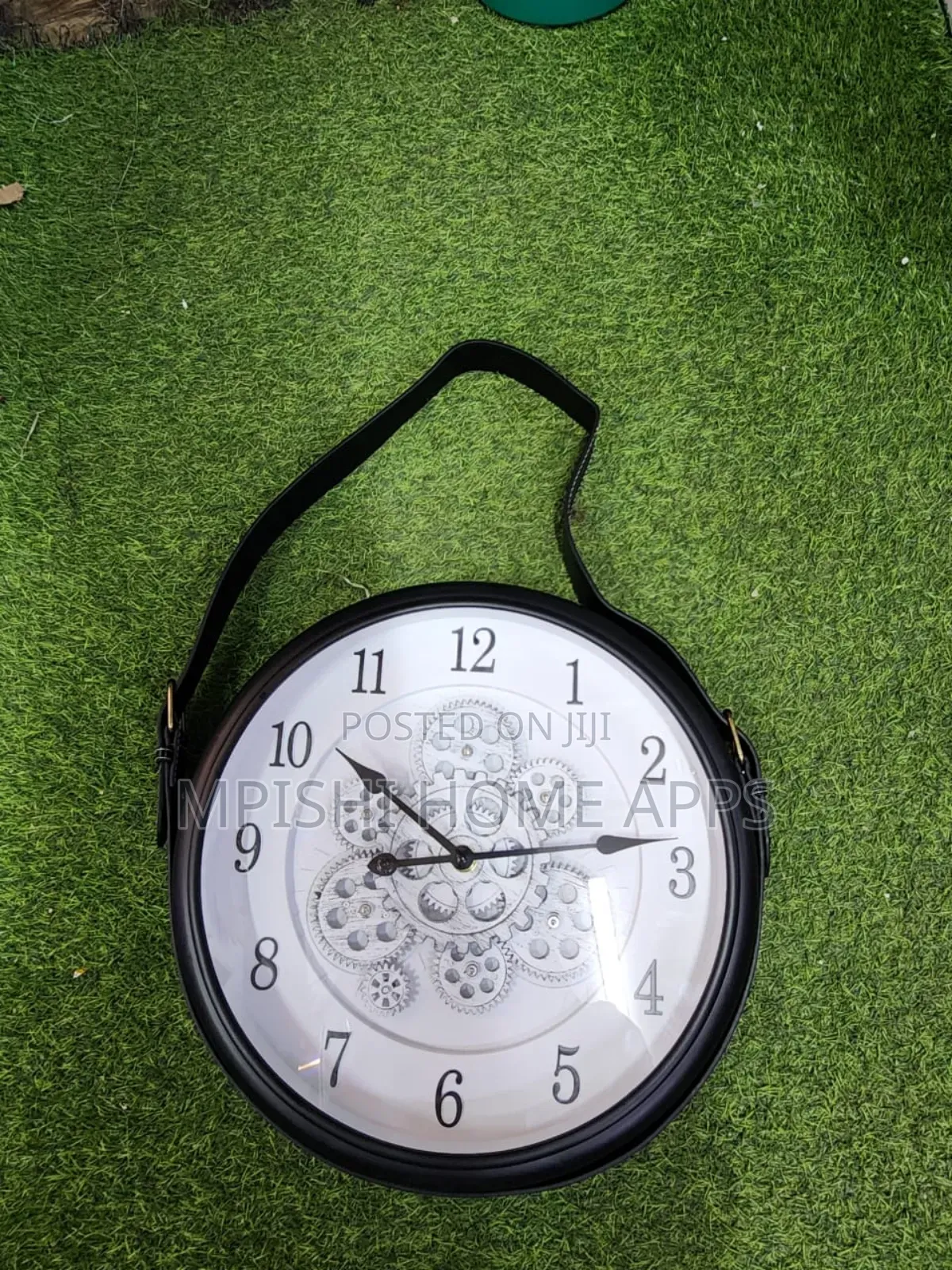 Strap Wall Clock 40cm Black White
