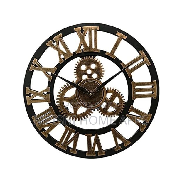 Roman Vintage Gear Wall Clock 60cm