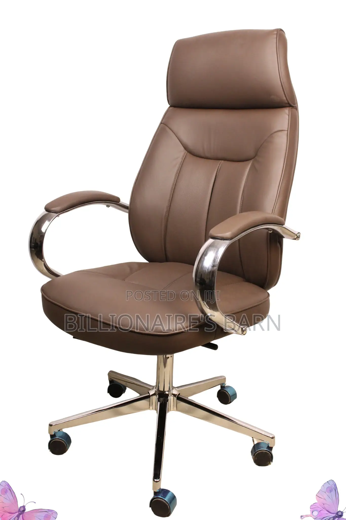 Office Desk; Lavish Brown Executive Leather Office Chair