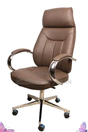 Office Desk; Lavish Brown Executive Leather Office Chair