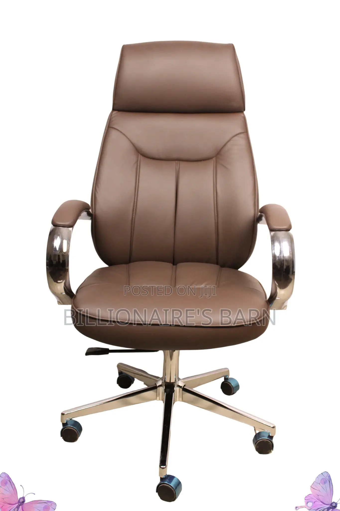 Office Desk; Lavish Brown Executive Leather Office Chair