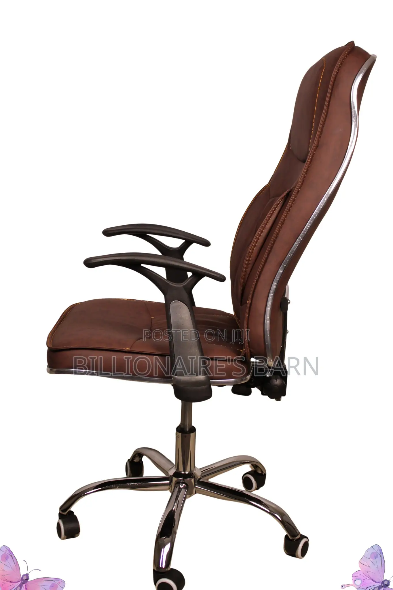 Office Chair With High Backrest and Padded Armrest