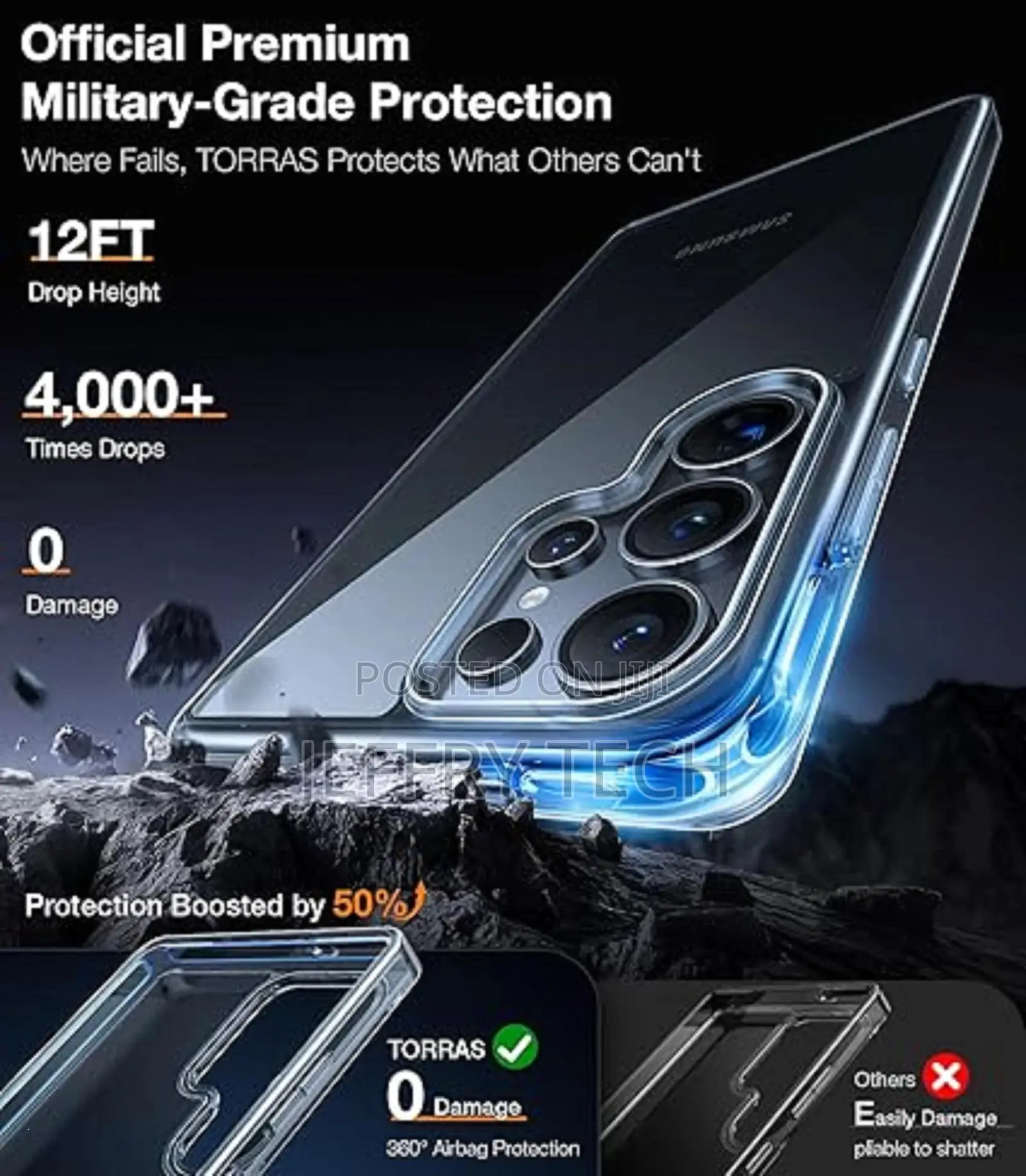 Torras Shockproof for Samsung Galaxy S25 Ultra Case
