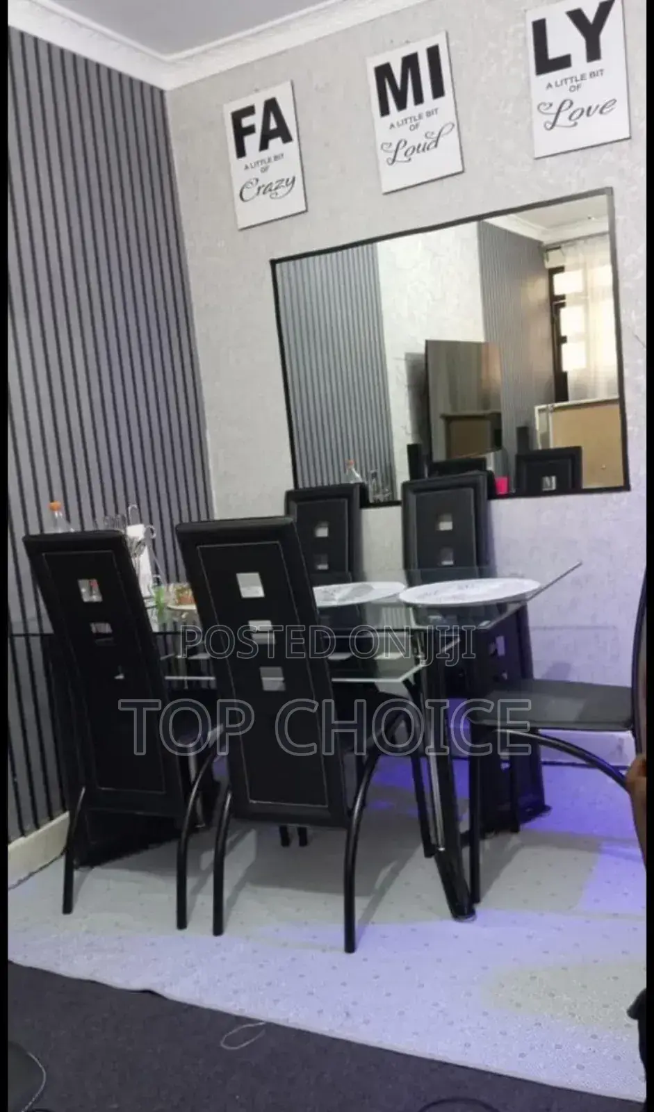 Glass Dining Table and 6 - Chairs