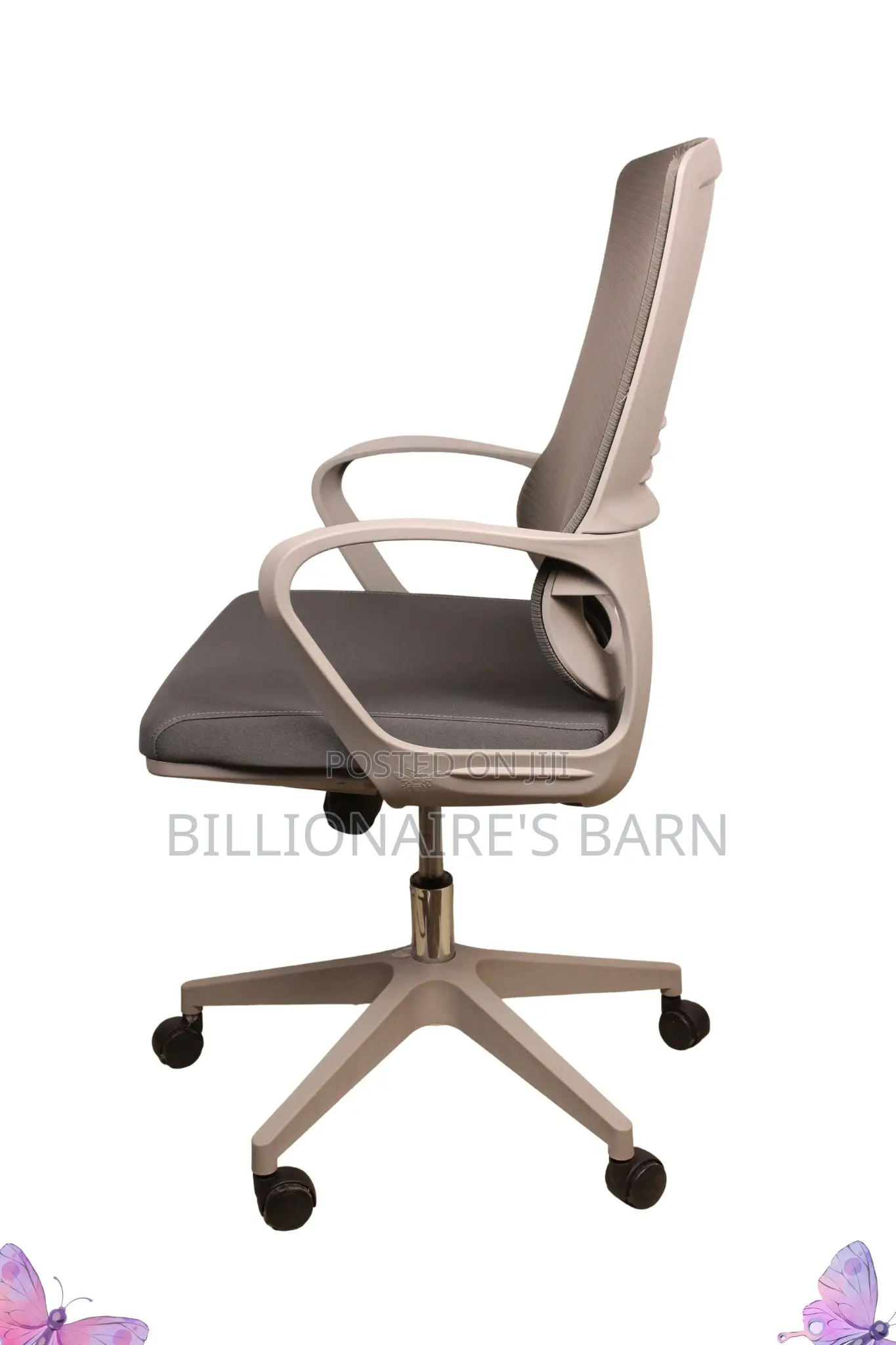 Chair; Gray Adjustable Swivel Office Chair Mesh Jgf4