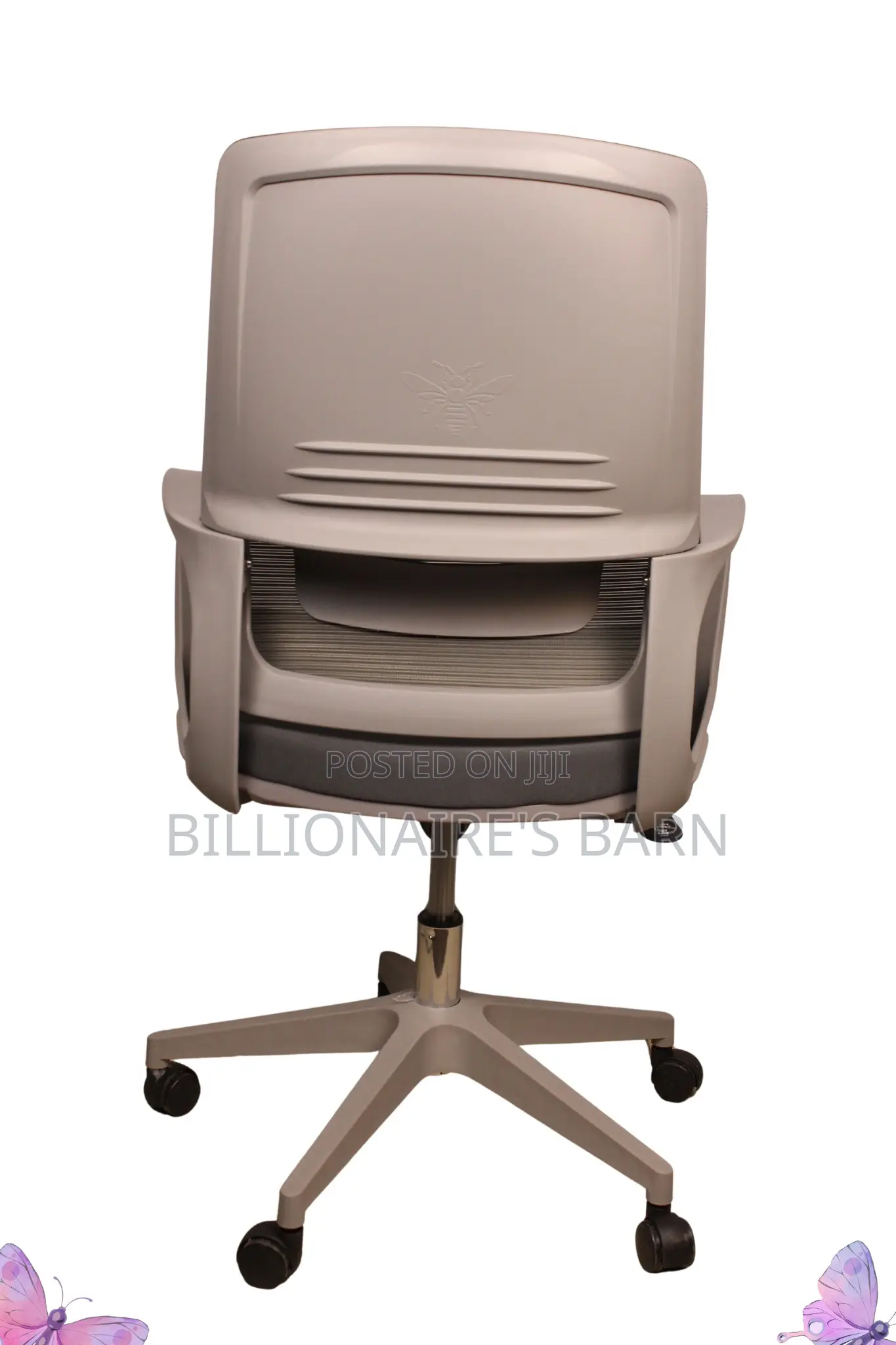 Chair; Gray Adjustable Swivel Office Chair Mesh Jgf4