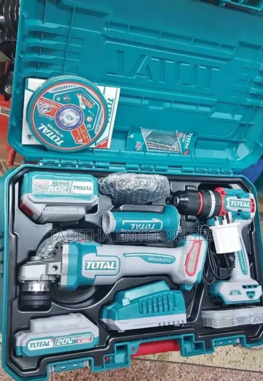 Total  20vts Cordless Drill+Cordless Grinder