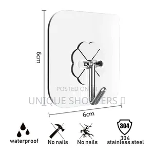 10pcs Transparent Stainless Steel Strong Self Adhesive